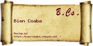 Bien Csaba névjegykártya